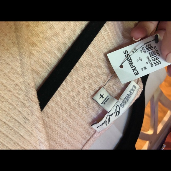 Express Ribbed One Shoulder Sweater - Picture 2 of 2